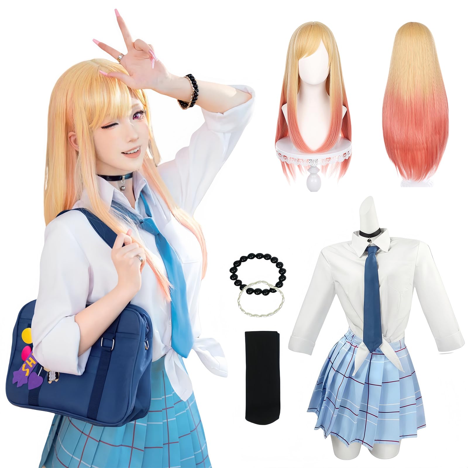 Костюм для косплея Китагава Марин Комплект костюма для косплея Китагава Марин Набор униформы для косплея Darling Аниме-костюм Марин Летний [NOKIJP] - - Наряд - -