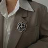 Rhinestone Camellia Brooches For Women Unisex Enamel Flower Design Plant Pins Office Party Friend Gifts Jewelry Accessories