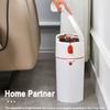 Trash Can Household Bathroom Living Room Creative High-End Simple Covered Automatic Packaging Garbage Bucket 10/15L Storage Bin