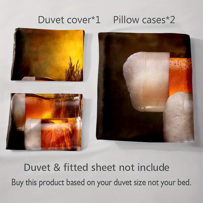 Beer-inspired design Bedding Duvet cover sets Duvet covers Pillowcases gifts (1 * Duvet Cover 2 * Pillowcases, without duvet insert)