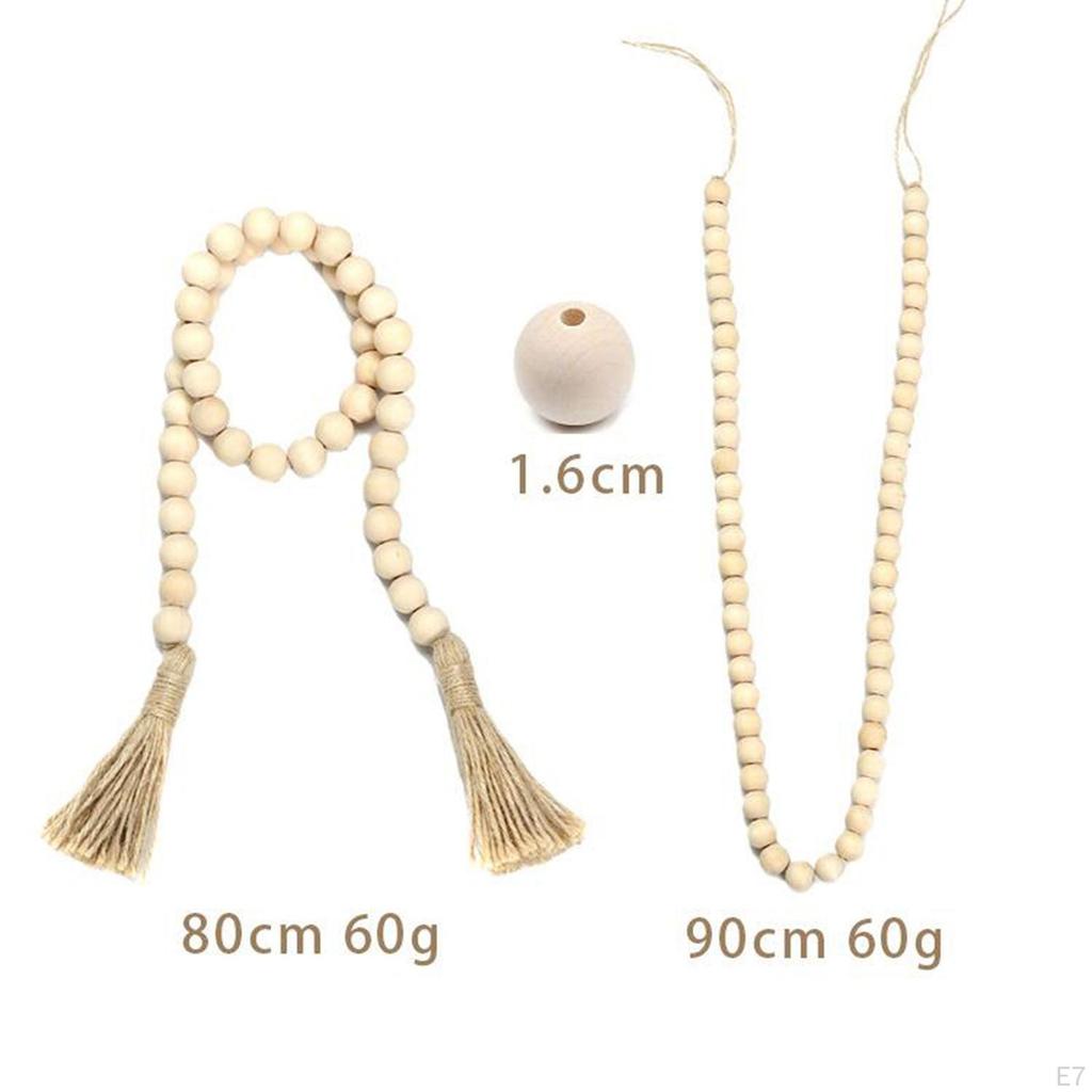 Bohemian Wood Bead Tassel Garland - Home Decor Piece