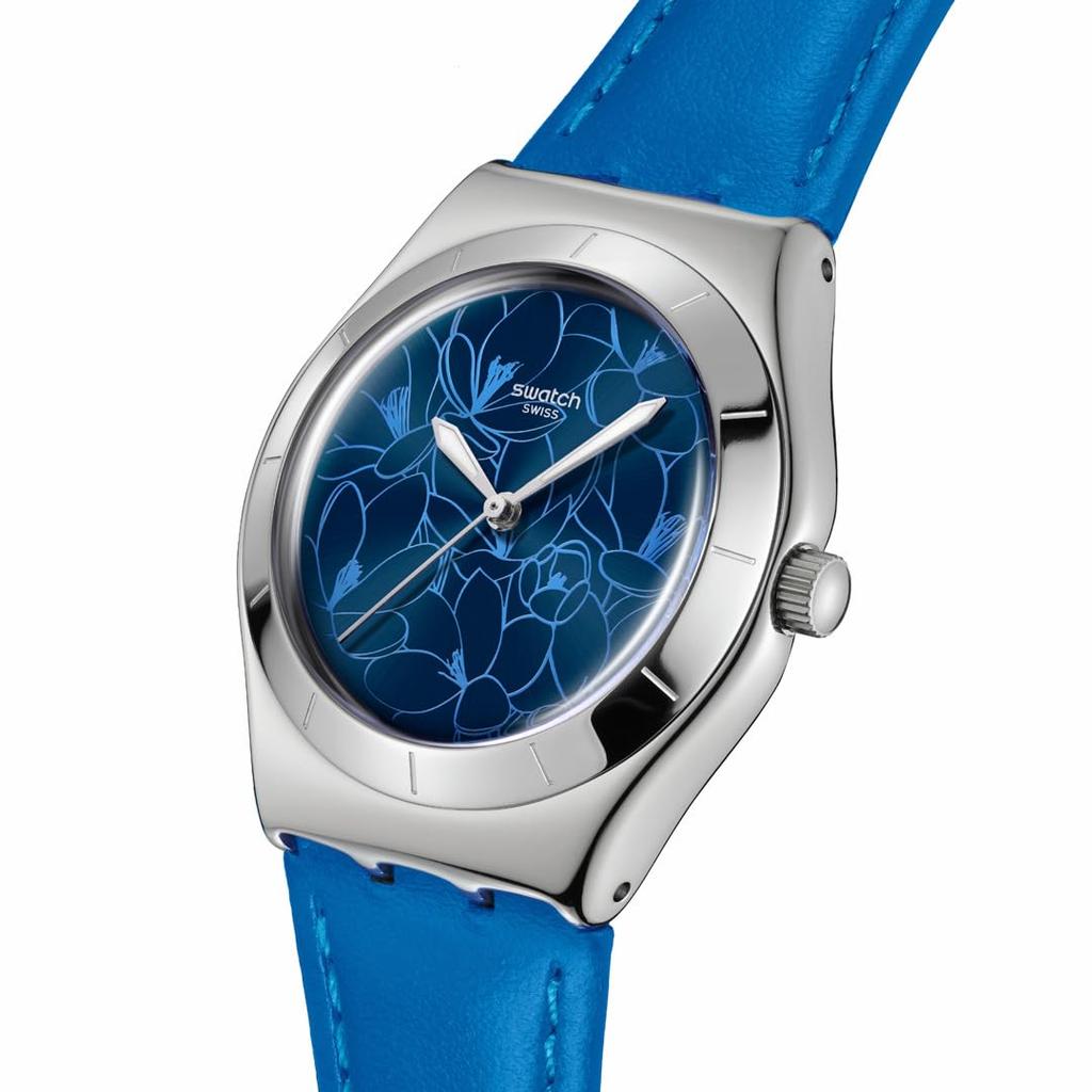 Swatch IRONY MEDIUM BLUE PETAL PROMISE YLS235 Women's Watch, Blue