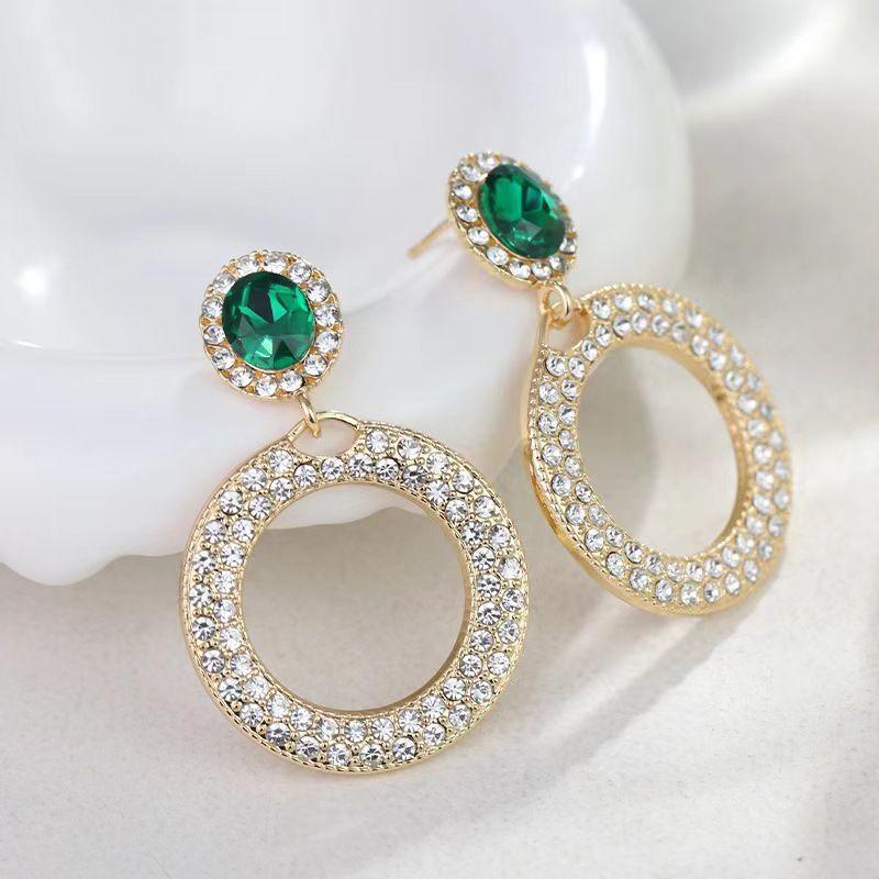 Boucles d'oreilles pendantes Zircon Fleur Colorée pour Femmes, Boucles d'oreilles pendantes Statement pour Fête & Usage Quotidien