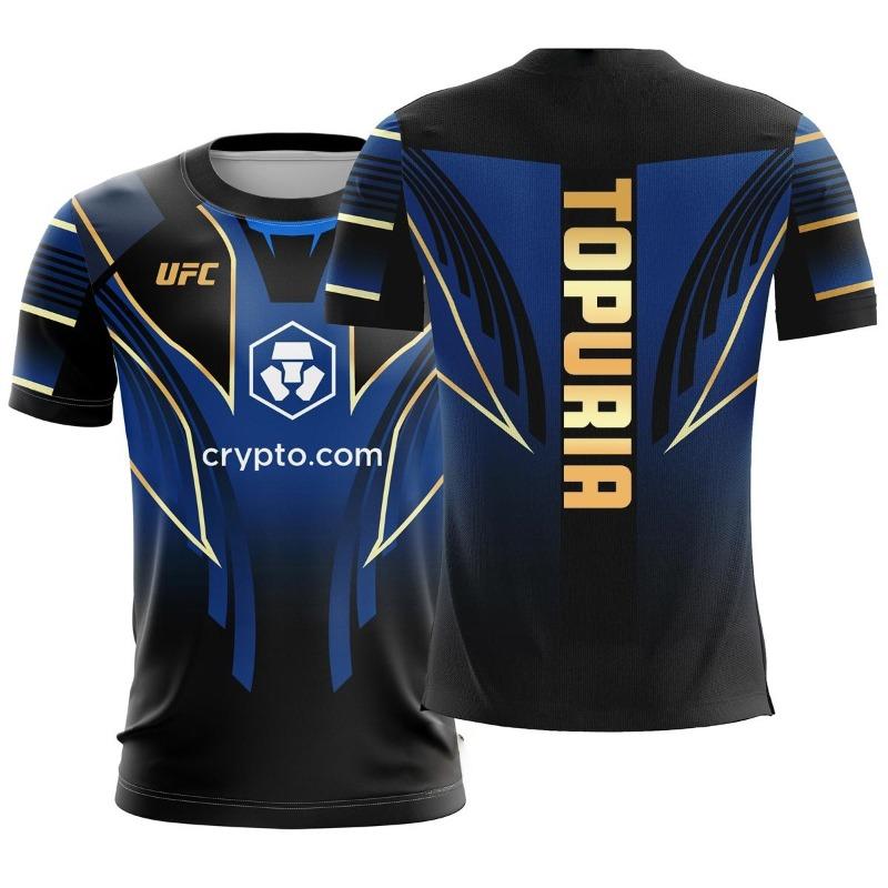 Maglietta a maniche corte da uomo 2025 UFC Fight Night Topuria Traspirante Sportswear per Allenamento di Arti Marziali Miste