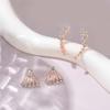 Flowers Ear Climbers Stud Earrings for Women Small Trend Flower Cuff Crawler Earrings for Bride Plated White Cubic Zirconia Stud Earrings Wedding