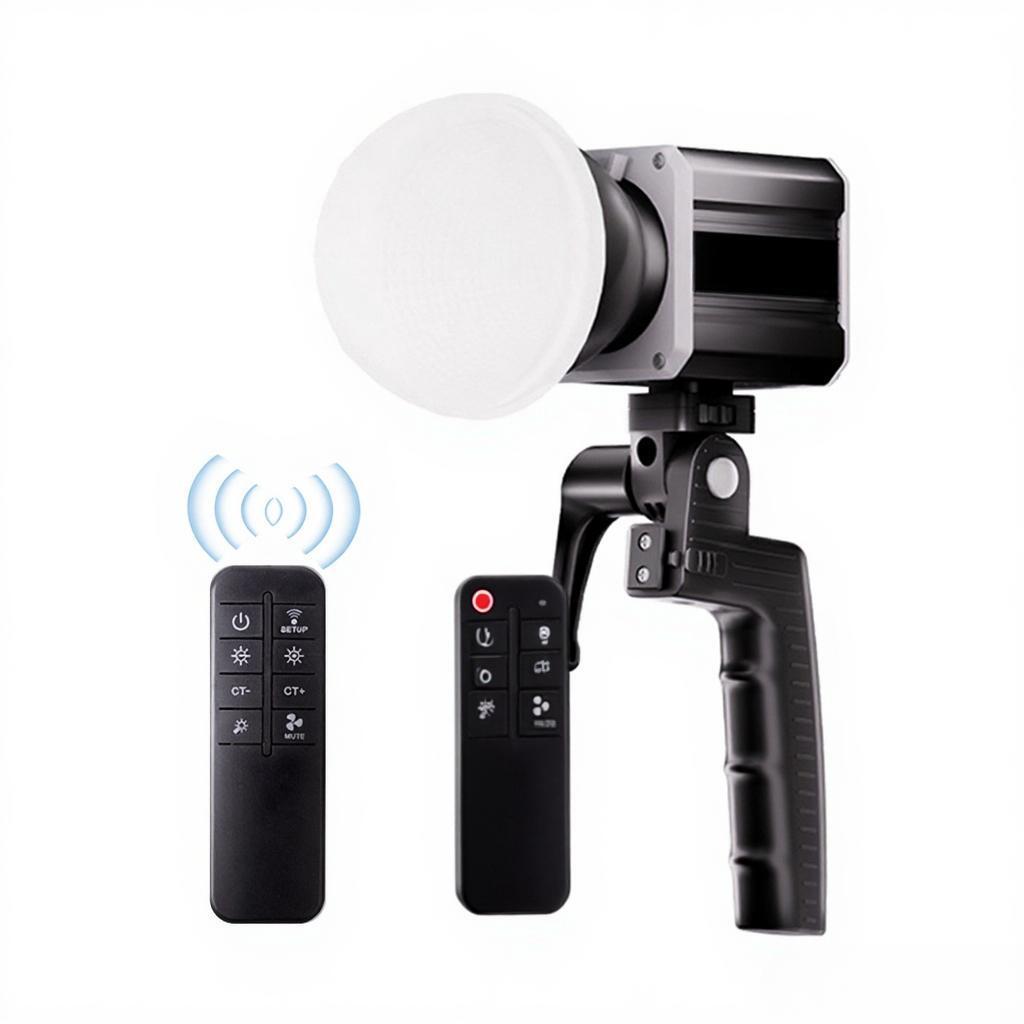 Tri-Color LED Video Light 60W COB Photography Light 2800K-6800K Dimmable with LCD Screen 9 FX Special Effects Fan Control System with Reflector Handl