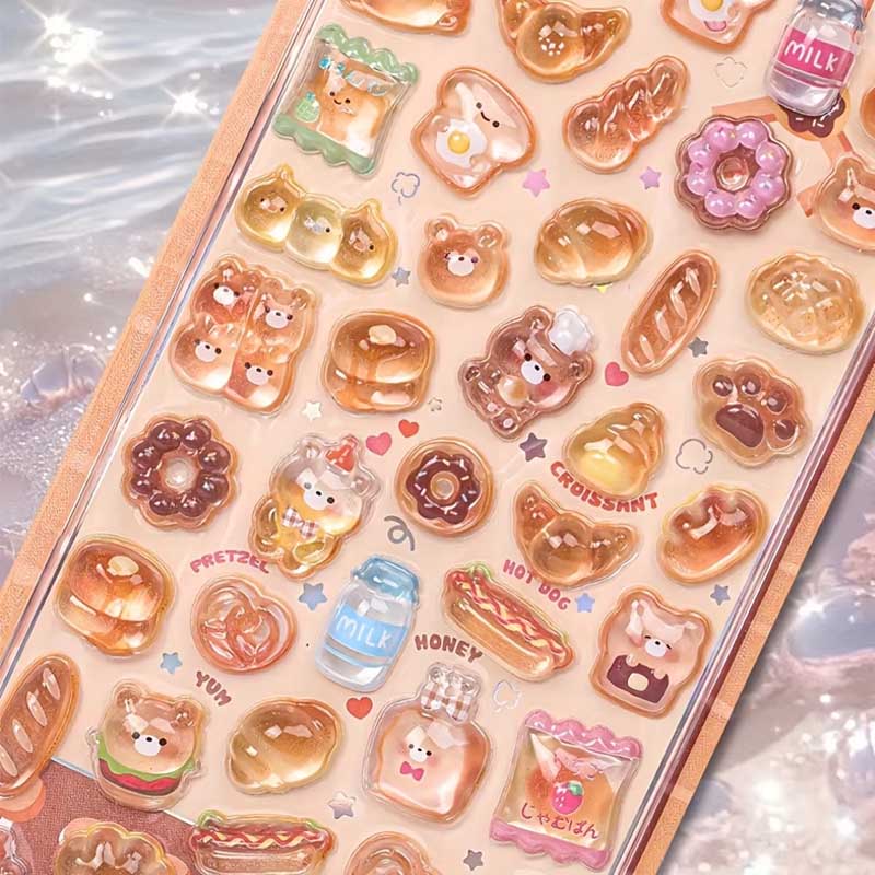 

1pc Cartoon-Themed 3D Embossed Diamond Stickers PVC Craft Decals designed for Scrapbooking and Stationery Decoration - Ideal designed for DIY Pro
