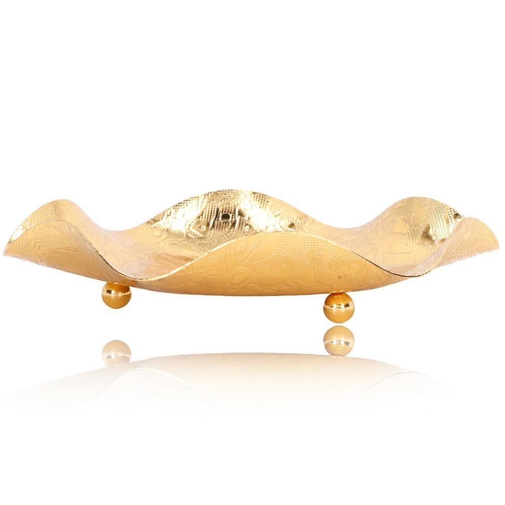 Smooth Surfaces Gold Fruit Bowl Gold Decorative Tray Fruit Bowls Fruit Basket For Kitchen