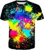 T-shirt Estiva da Uomo in Poliestere 3D Asciugatura Rapida Traspirante Manica Corta T-shirt Casual Colore Tie Dye T-shirt Estiva