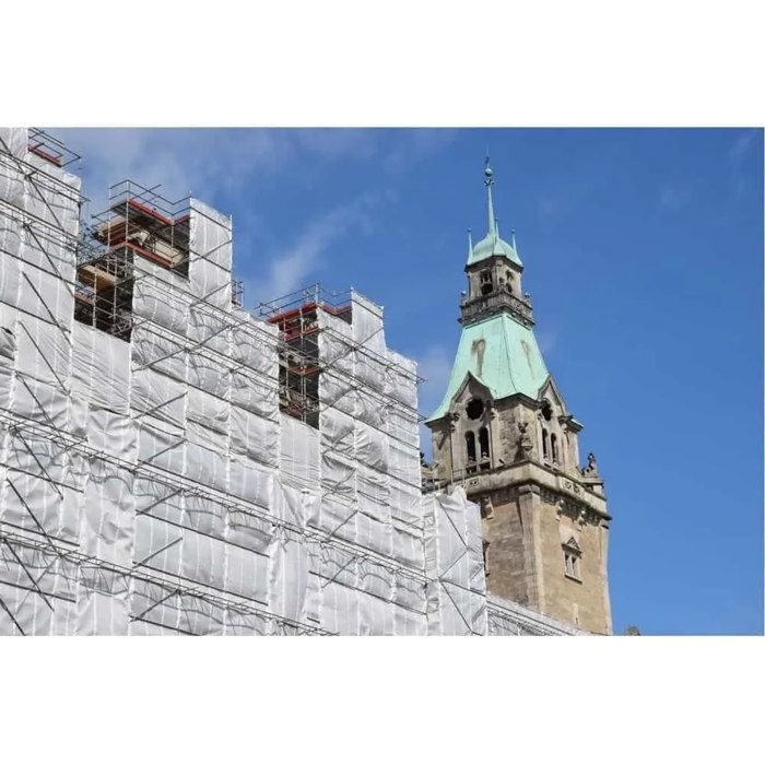 Bâche échafaudage 3,10 x 10 m, 150 g/m², bâche de protection, blanche