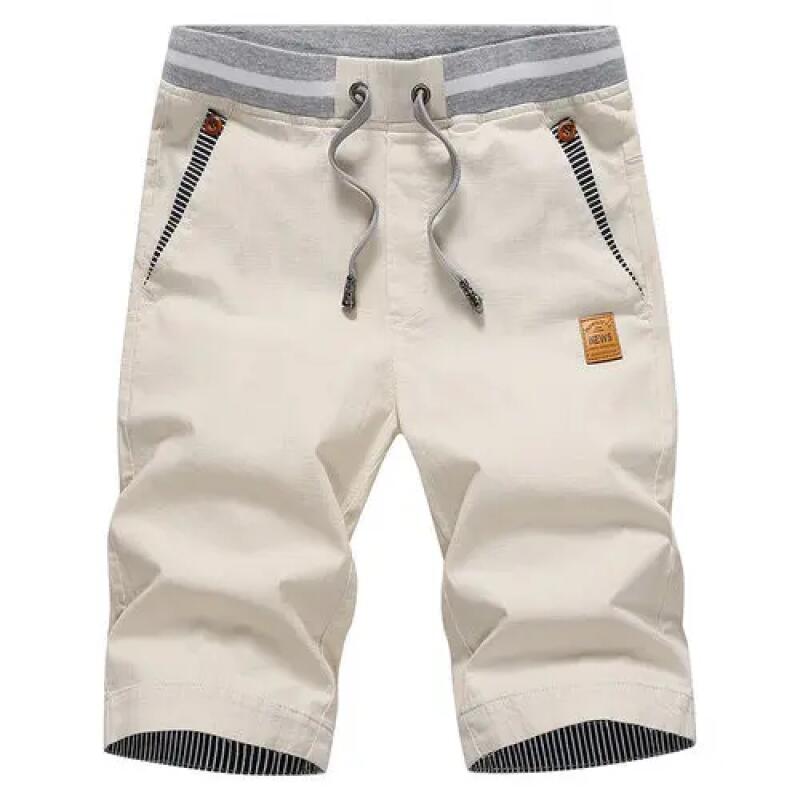 FX Men Zomer Casual Shorts Heren Katoenen Cargo Shorts Elastische Taille Trekkoord Strand Boardshorts XL