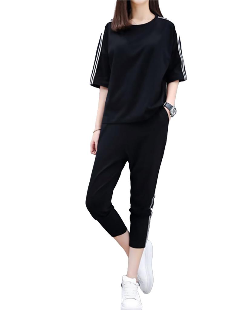More Sportswear Pants and and Short Side Cropped Loose Training Size M M's Women's Set, T-Shirt, Summer, Autumn, Spring, Lightweight, Sleeve,