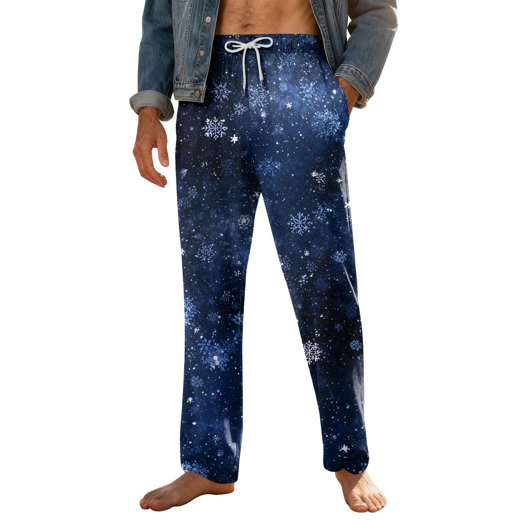 Men's Home Soft Pajama Pants Drawstring With Pockets Casual Sports Pants
