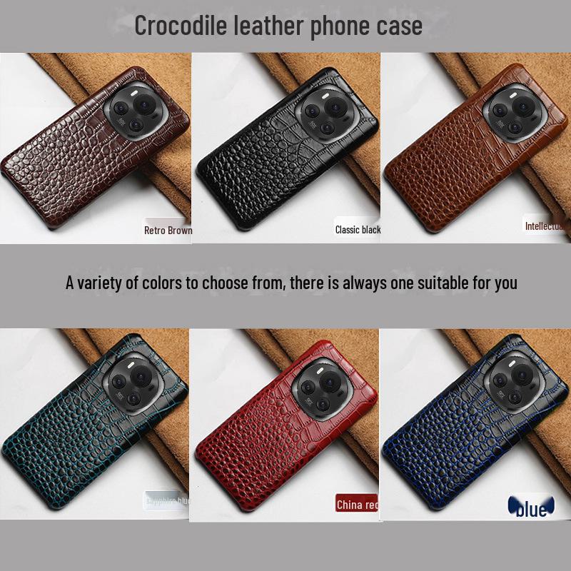 

Роскошный чехол-полунакладка из натуральной кожи с тиснением под крокодила для Honor Magic6 Ultimate Honor Magic4 Ultimate