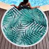 Beach Round Large Towel Outdoor Picnic Blanket Flowers Printed Sand Beach Pad