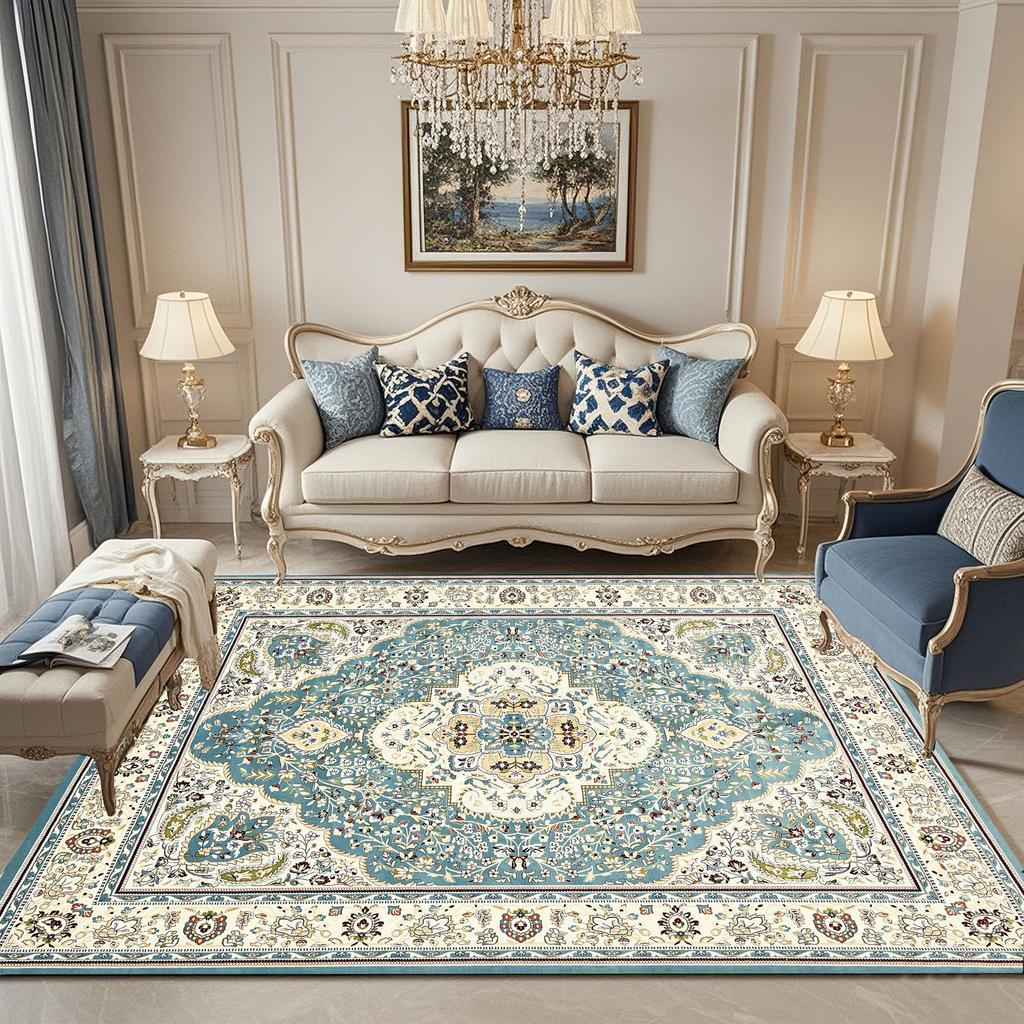 Bohemian Rug - Stain-Resistant & Non-Slip Living Room Sofa & Recliner Mat Bedside Rug for Bedroom Home Decor
