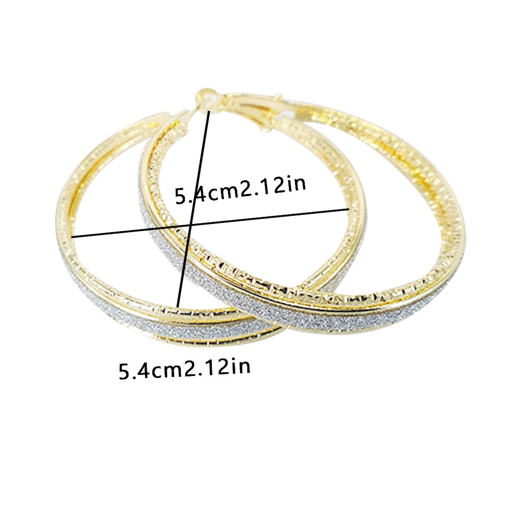 Round Hoop Earrings for Women Girls Matte Alloy Statement Earrings Wedding Party Jewelry Gift