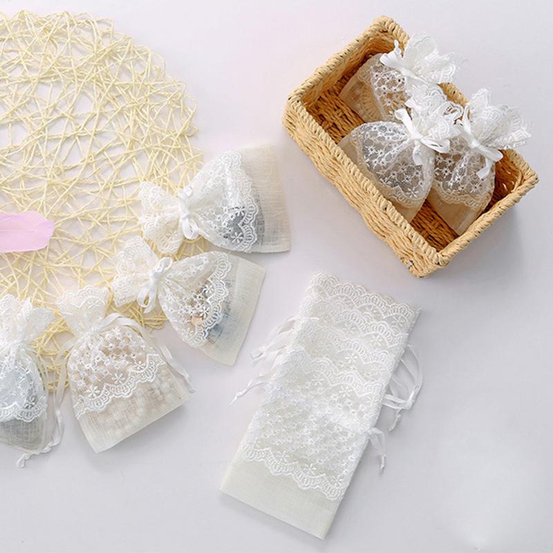 10Pcs Organizer Gift Bags Sheer Bag Mesh Favor Bags Drawstring Jewelry Gift Pouches Gifts Candy Bags