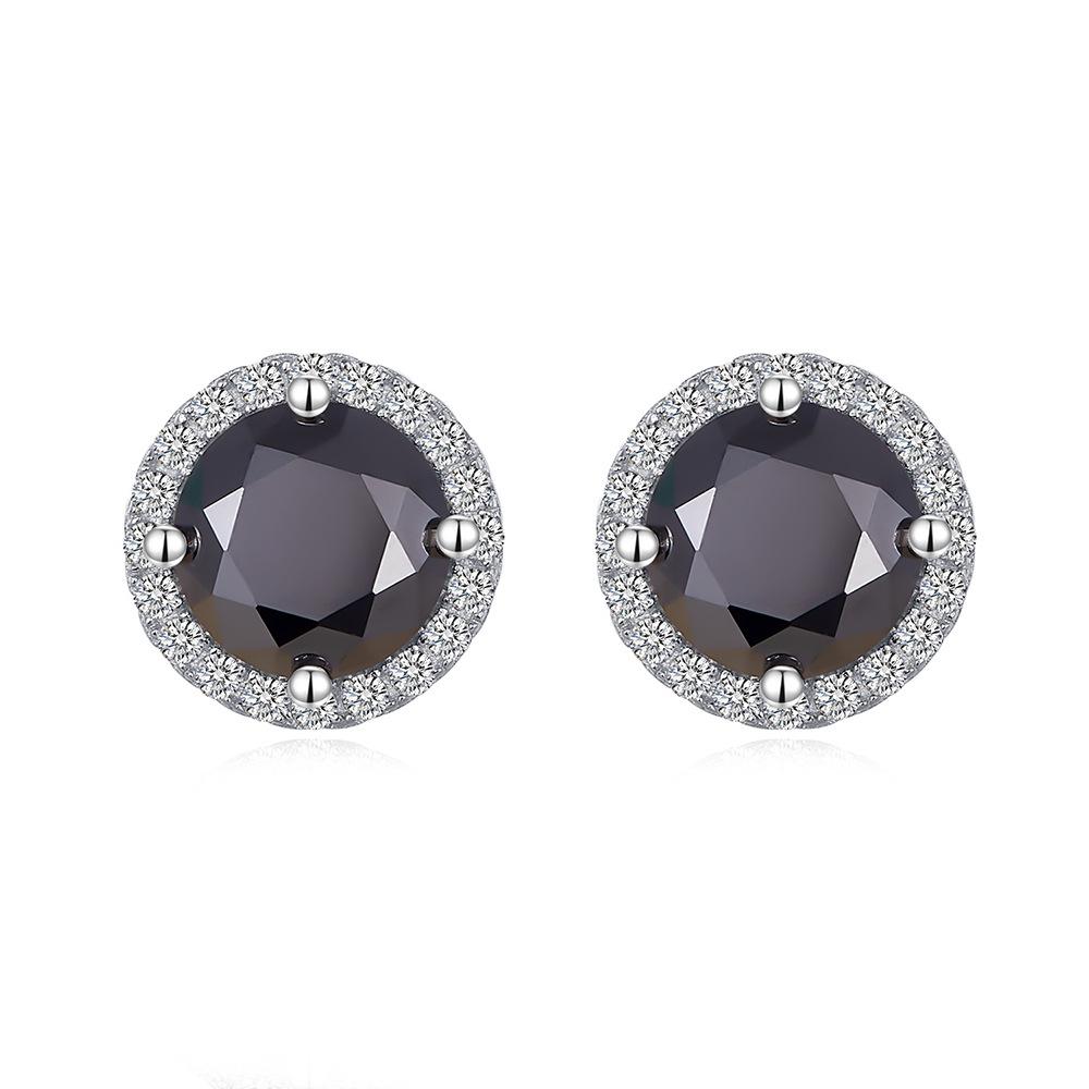 18K Gold-Plated Sterling Silver Moissanite Ear Cuff & Stud Earrings - Trendy, Shiny Women s Jewelry. Moissanite 1 Carat чёрный
