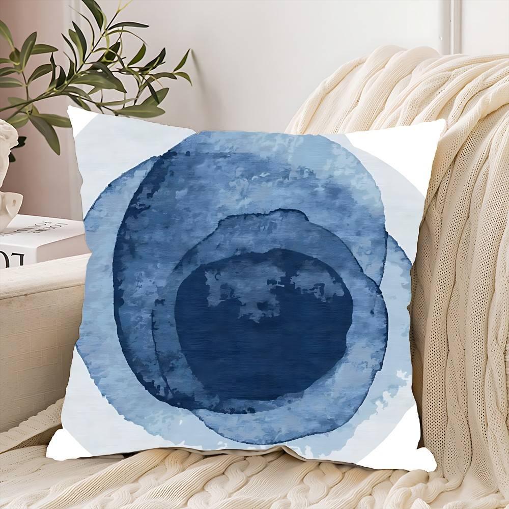 Blue Nordic Geometric Pillow Case Cushion Cover Soft Cute Throw Pillow Case For Car Sofa Pillowcase Polyester With Zipper