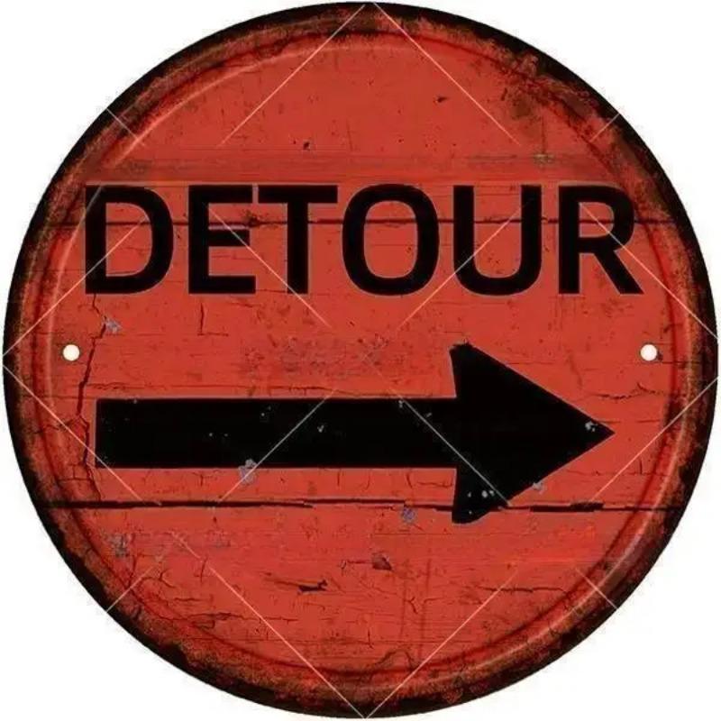 Holzschild „STOP“ mit Warnung, rund, für Garage, Vintage, Holzschild, Blechschild, Wanddekoration für Zuhause, Bar, Kneipe, Ladenschild, Männerhöhle, Yad, Outdoor, für Tür