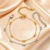 Classic Dainty Gold Plated Bowknot Bracelet for Women , Stainless Steel Thin Chain Bow Charm Bracelet, Minimalist Trendy Jewelry