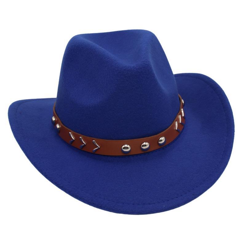 Rivet Tibetan Top Hat Belt Western Cowboy Hat Jazz Hat Guozhuang Dance Felt Hat Mongolian Sun Hat Wholesale For Men And Women