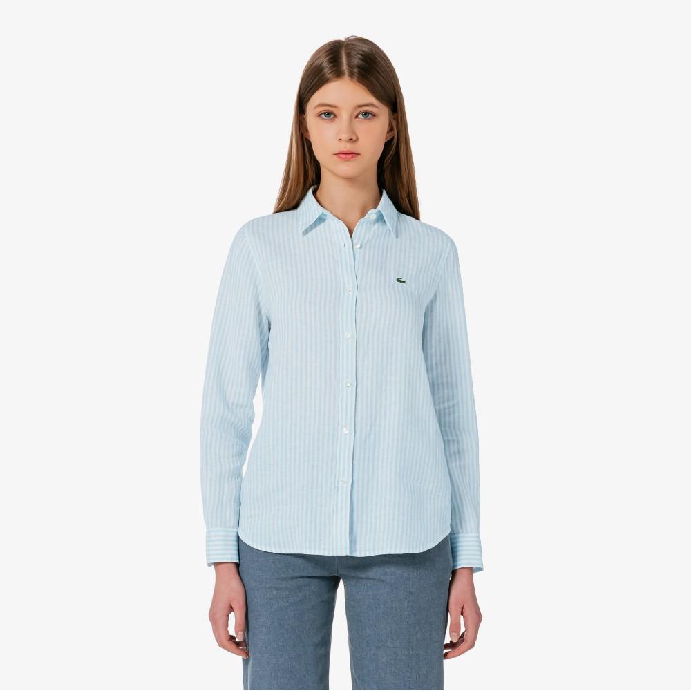 [lacoste] Women's Regular Fit Linen Shirt CF005E-56GHBP