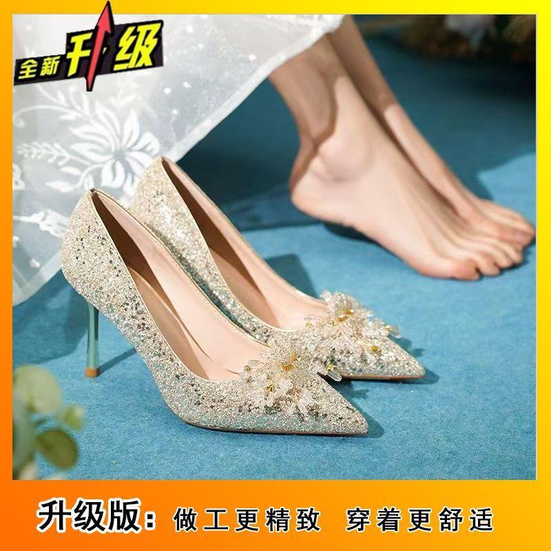 Beautiful and versatile, comfortable pointed thin heel single shoes for women, new niche design women's single shoes in spring and summer 2025