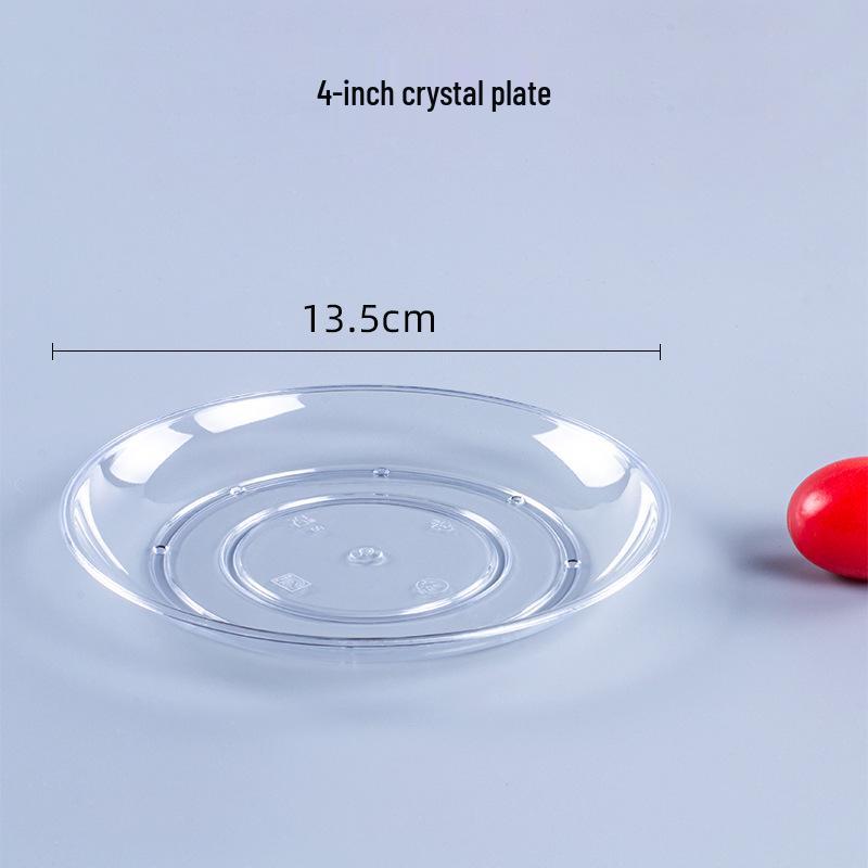 Thickened Transparent PS Plastic Plates - Crystal Butterfly Design for Steak, Fruit & More