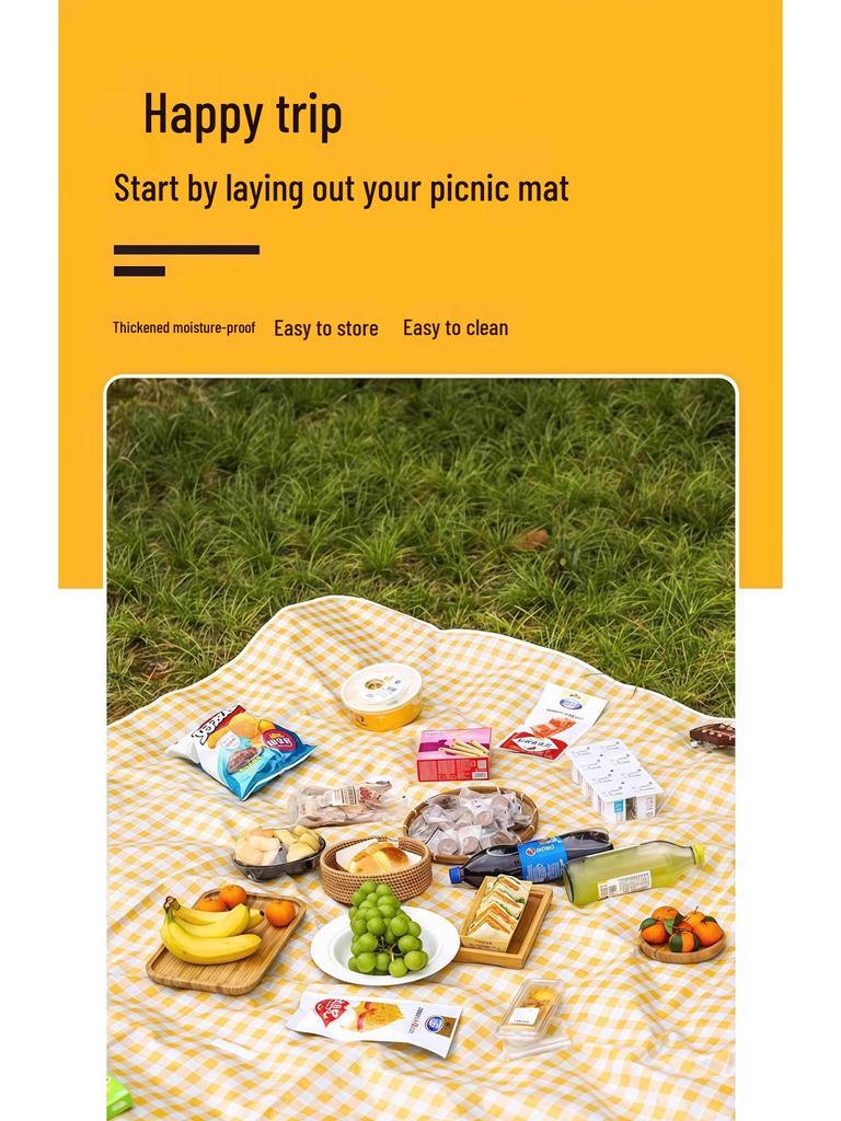Waterproof Portable Picnic Mat - Moisture & Stain Resistant Ground Mat for Outdoor Camping & Spring Outings