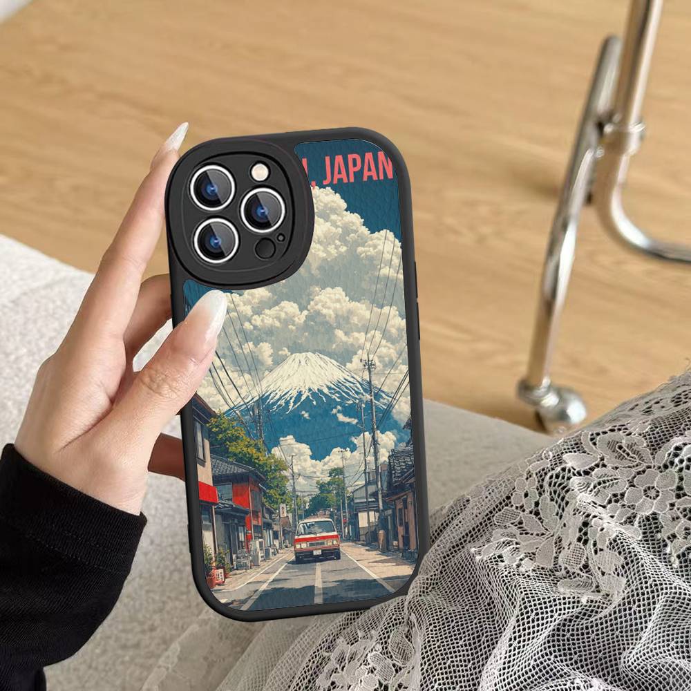 Fuji Mountain Osaka City Landscape Phone Case Hard Leather For IPhone 16 15 14 13 12 Mini 11 14 Pro Max Xs X Xr 7 8 Plus Fundas