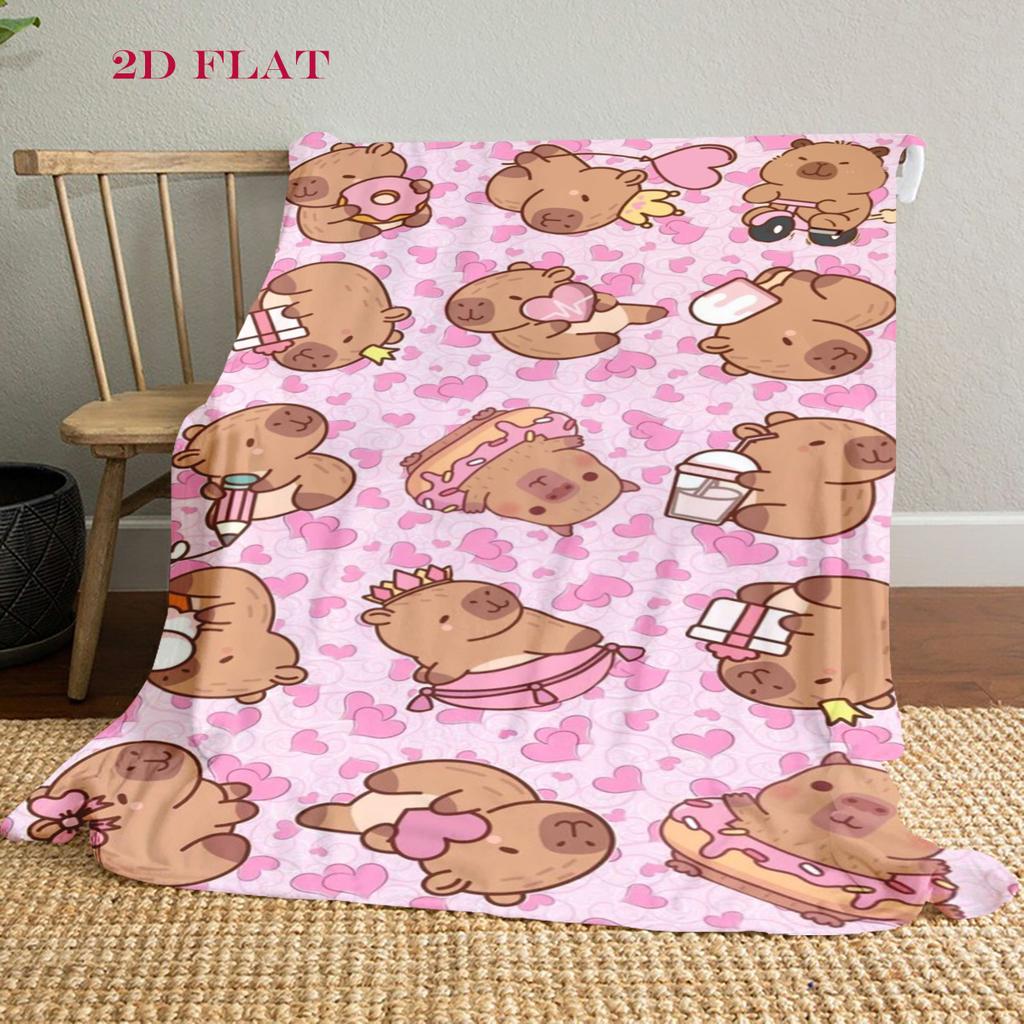 Capybara Companions Blanket Suitable for All Seasons Soft and Comfortable Digital Printing Sheet Nap Blanket