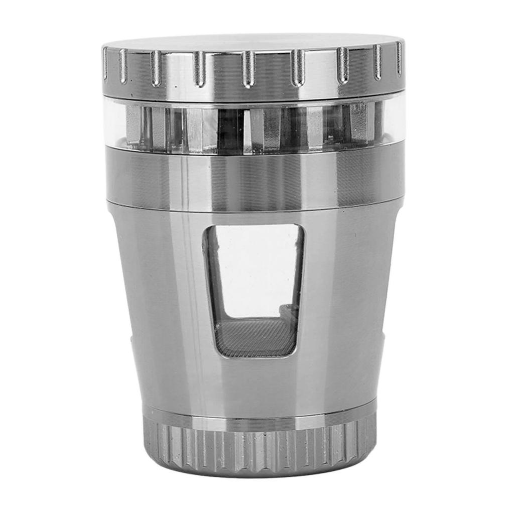 Spice Grinder Small Portable Rust Proof Zinc Alloy Manual Spice Mill for Dry Herbs Nuts Silver Gray