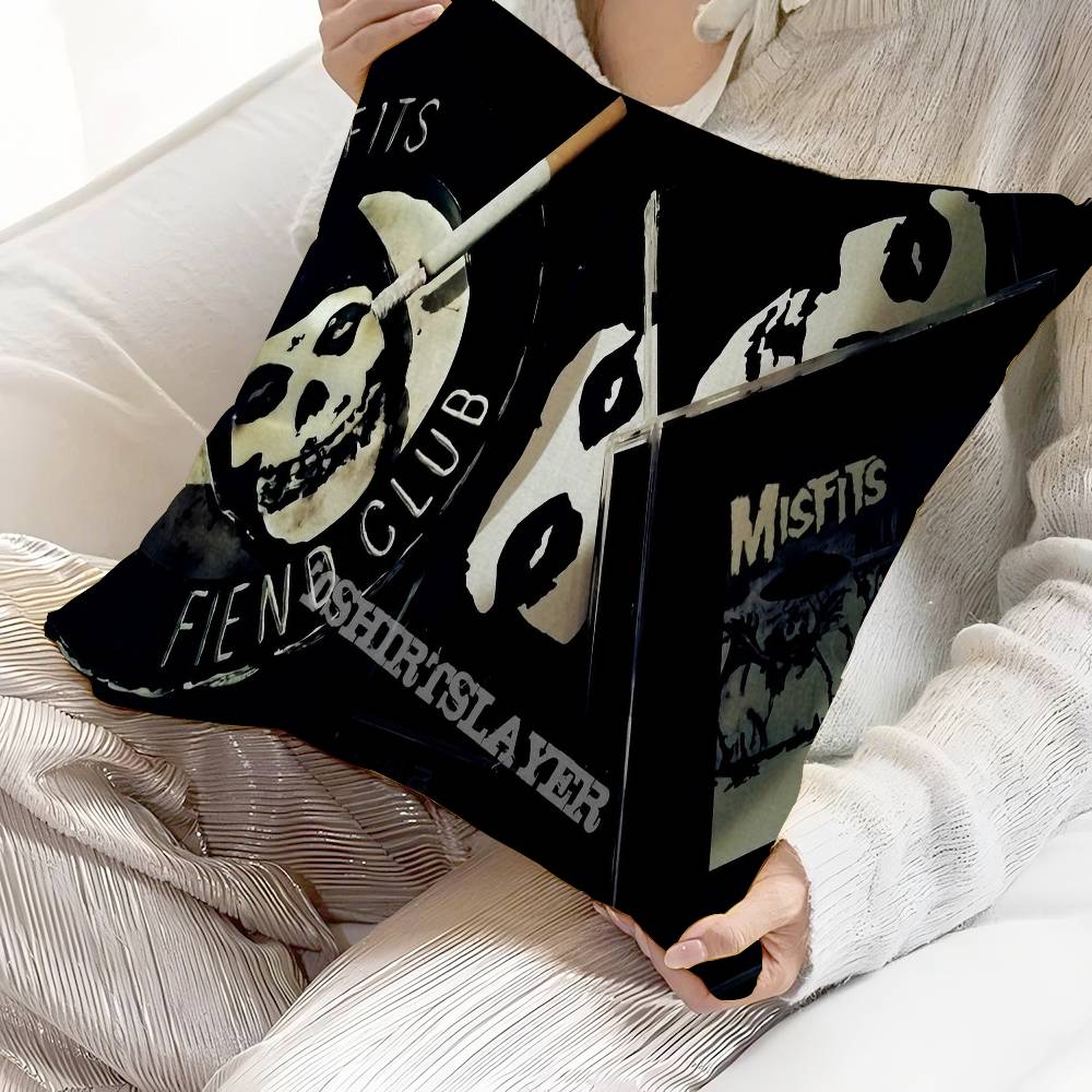 Band M-Misfits Logo Cushion Cover Pillowcase Upholstery Sofa Throw Pillow Home Decor Pillowcas