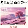 2D Artistic Pink Meadow & Tree Tapestry for Content Creation & Home Decor