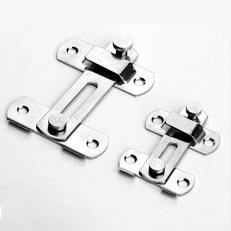 Thick Stainless Steel Flat Door Latch Pet Proof Anti-Rust Secure Closure with Mounting Screws for Dog Cat Room Door Use