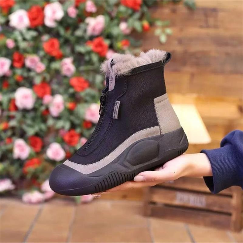 

Универсальные зимние ботинки женские 2024 новые зимние бархатные утолщенные на толстой подошве нескользящие нескользящие теплые хлопковые ботинки короткие ботинки женские 40