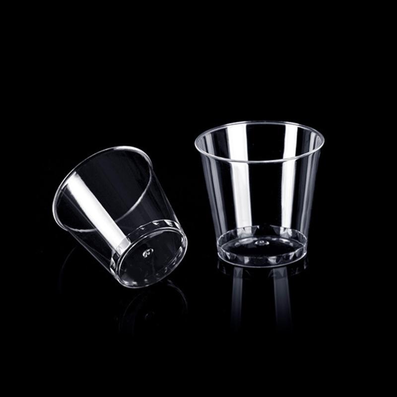 Pack of 100 Clear Plastic Shot Glasses 30ml Crystal Cups for Weddings Stackable Disposables Shot Glasses Party