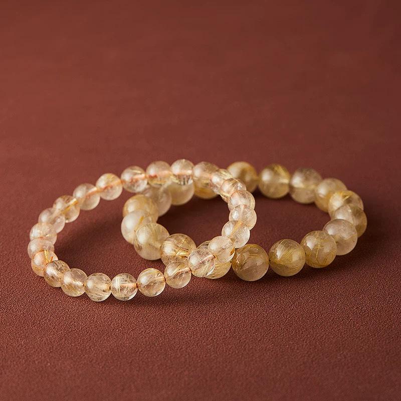 Armband aus goldenem Rutilquarz für Reichtum und Glück - Unisex-Geschenk