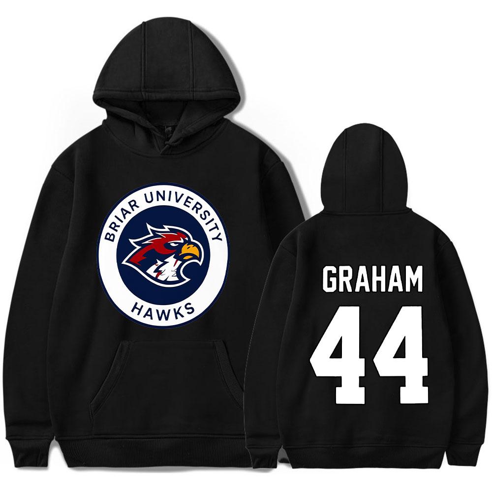 Off Campus Merch Graham 44 Briar University Hawks Hooded Hockey Romance Pullover Pocket Sweatshirt Fashion Streetwear