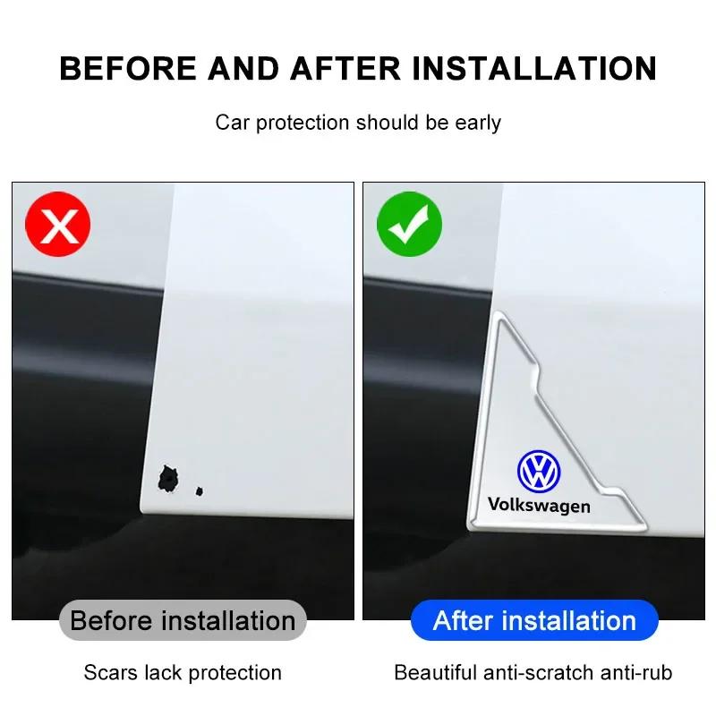 For Volkswagen 2Pcs Car Door Corner Cover Anti-Scratch Protection Sticker For Volkswagen B6 B7 B5 Golf Polo Tiguan Passat EOS Sc