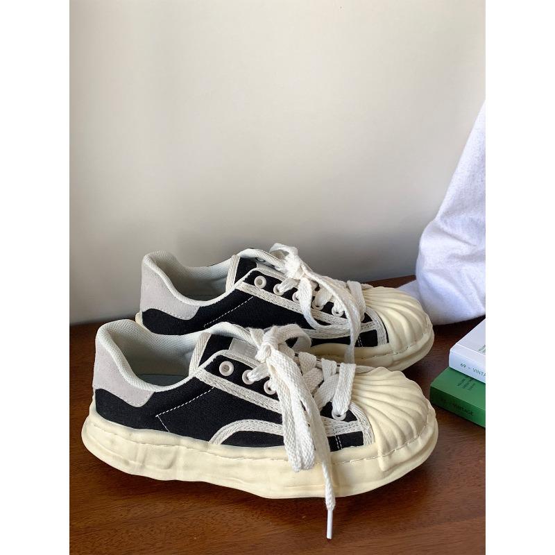 

Shoes men s spring and summer new platform canvas shoes men s and women s shell head dissolving shoes versatile board shoes couple tide shoes 35 female code чёрный