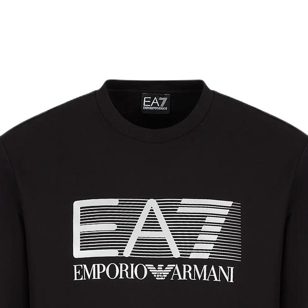 Emporio Armani EA7 SS22 Letter Print Crew Neck Sweatshirt Men Sweatshirt Black 6LPM60-PJ05Z-0200