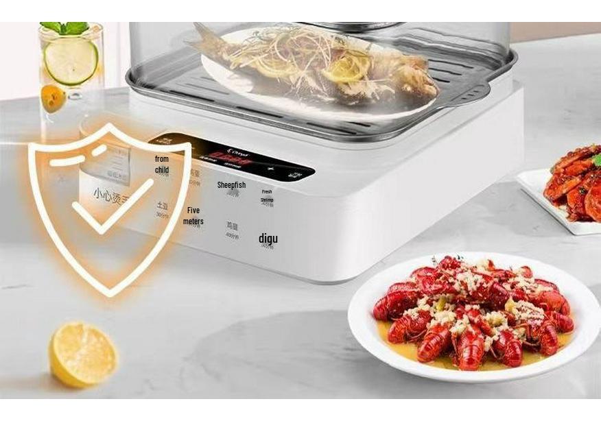 Smart Electric Steamer: Multi-functional, Three-layer Breakfast Maker with Temperature Control and Auto Power Off