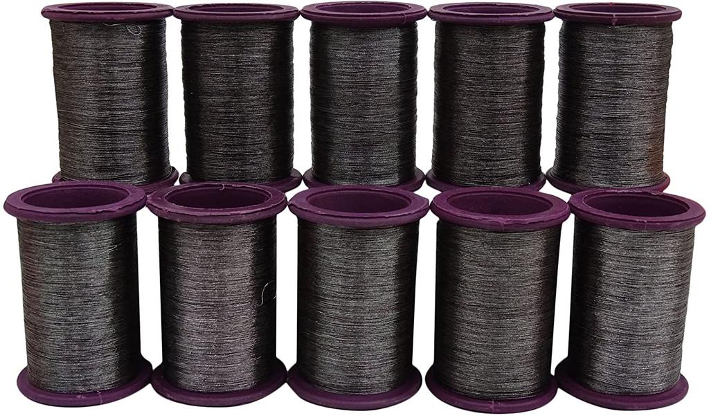 Lot of 10 Pieces Spool Gray Machine Sewing Polyester Embroidered Supplies Thread