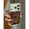 INS Korean Leopard Print Electroplated Drop Glue Phone Case For iPhone 16 15 14 13 12 11 17 Pro Max 16 15 14 13 Pro 17 Air Cover