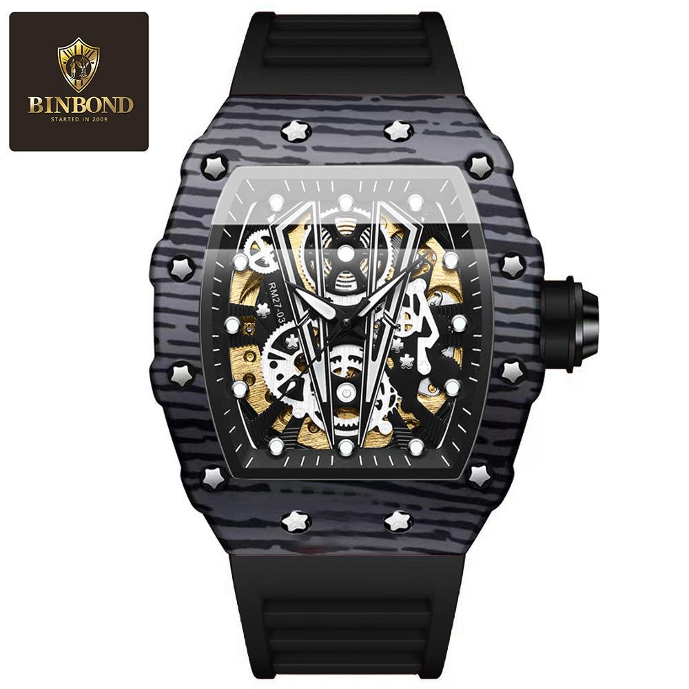 Bingbang Watch Automatic Hollow Mechanical Watch Miller Fashion Men'S Sports Watch.