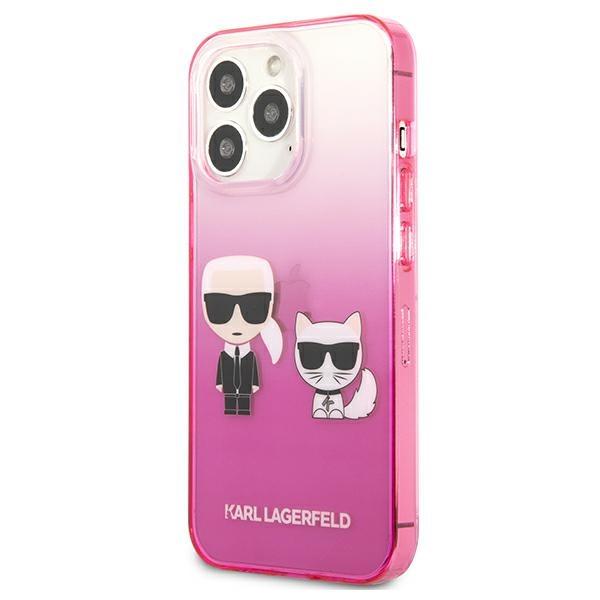 Etui Do iPhone 13 Pro Karl Lagerfeld Gradient Ikonik Karl & Choupette Różowe