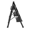 3-Stufen-Leiter, klappbarer Tritthocker mit breitem Anti-Rutsch-Pedal, 150 kg, stabile Leiter aus Karbonstahl